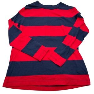 Old Navy Kids Long Sleeve Red and Navy Striped Shirt M - 8